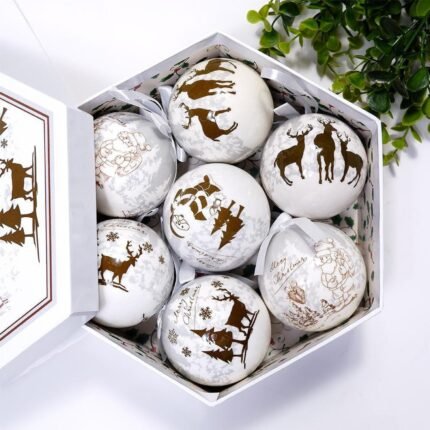 Σετ πολυτελών χριστουγεννιάτικων μπάλων, κουτί δώρου, 14τμχ