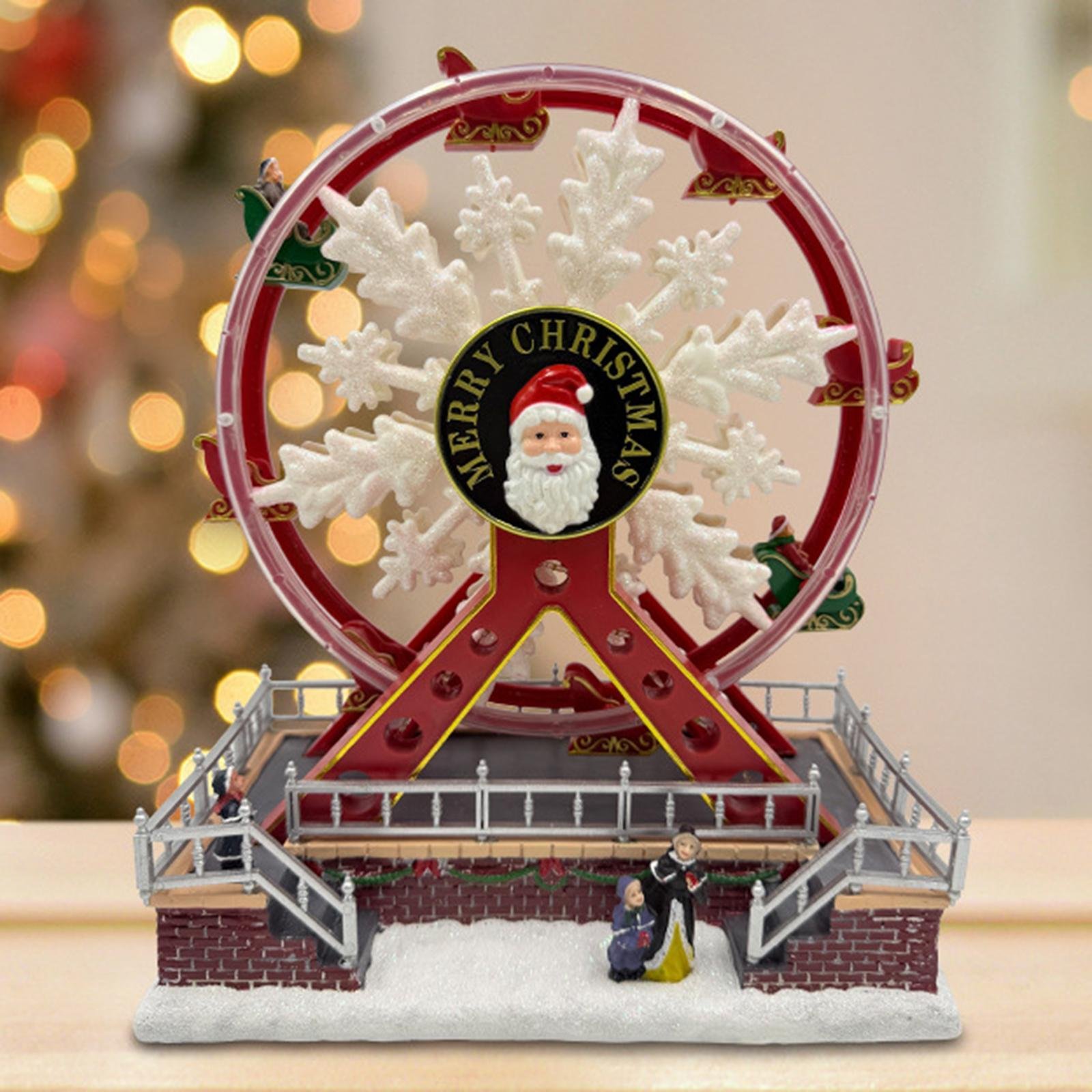 ferris wheel viensko kolelo koleda dekoraciq led svetlini dekor snqg zima